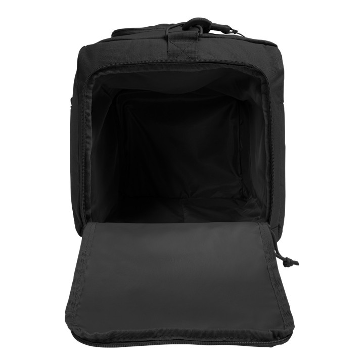 Sac de transport A10 TRANSALL 45 L noir ouvert – Vue du compartiment principal