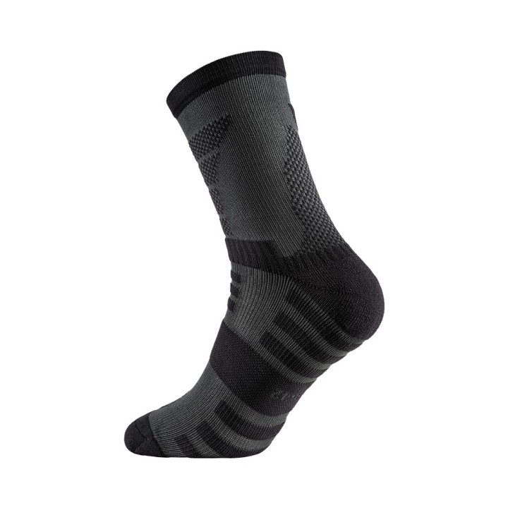 Chaussette A10 IMPACT 9 pouces Summer gris béton – Vue du côté opposé et des différentes zones de tricotage