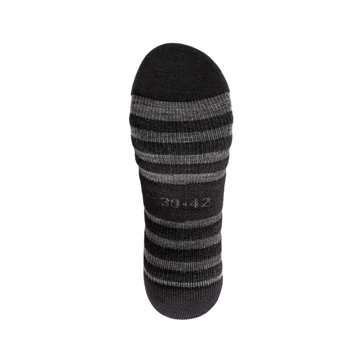 A10 IMPACT 9 inch Winter merinowollen sok betongrijs – Onderaanzicht van de voetzool en breistructuur