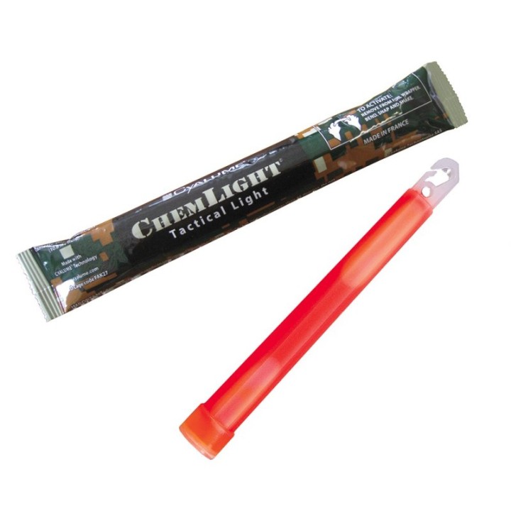 Bâton lumineux Cyalume ChemLight 15 cm – Rouge – 12 h